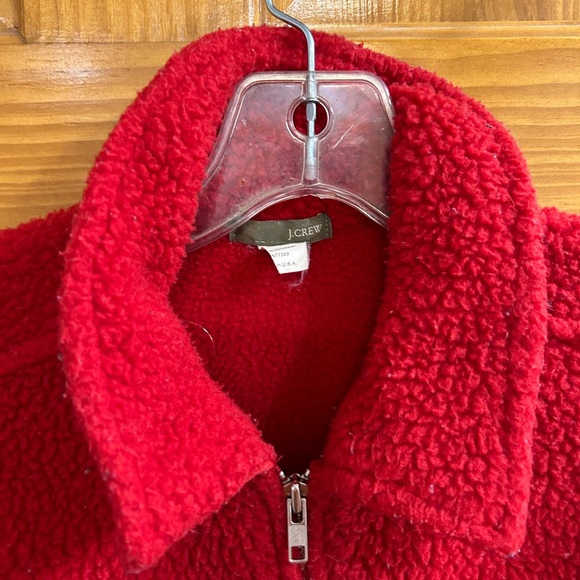 J crew Cozy Red Fleece Jacket - Picture 2 of 3